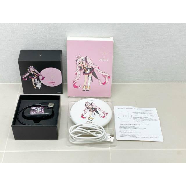兎鞠まり Zeeny Lights コラボ ワイヤレスイヤホン 充電器【F7189-007