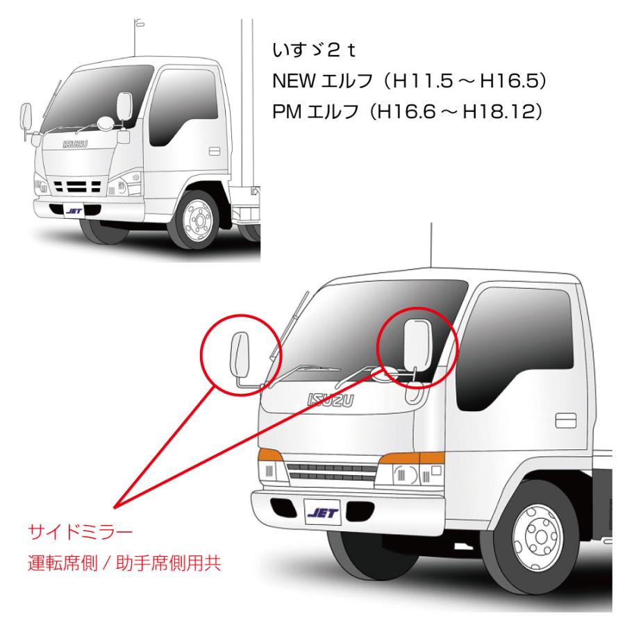 ジェットイノウエ トラック サイドミラー 左右共通(標準車/ワイド車