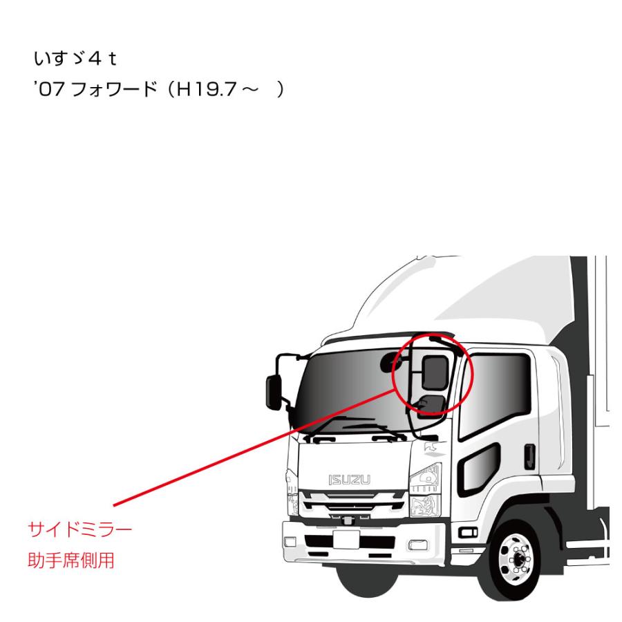 ジェットイノウエ トラック サイドミラー 助手席(ヒーター無) 補修用