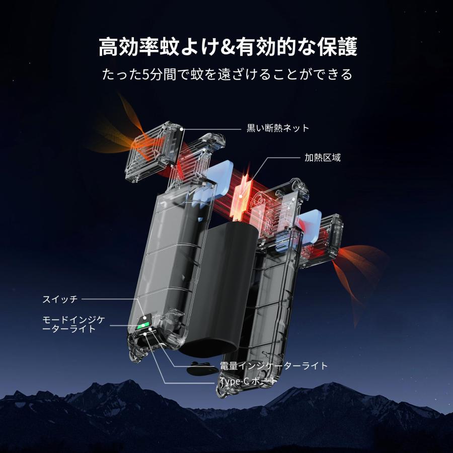 蚊取り器 アウトドア 蚊よけマット加熱器 電池式 蚊取りシート加熱 蚊よけマット加熱器 アウトドア 蚊よけ 9600mAh電池 蚊取り