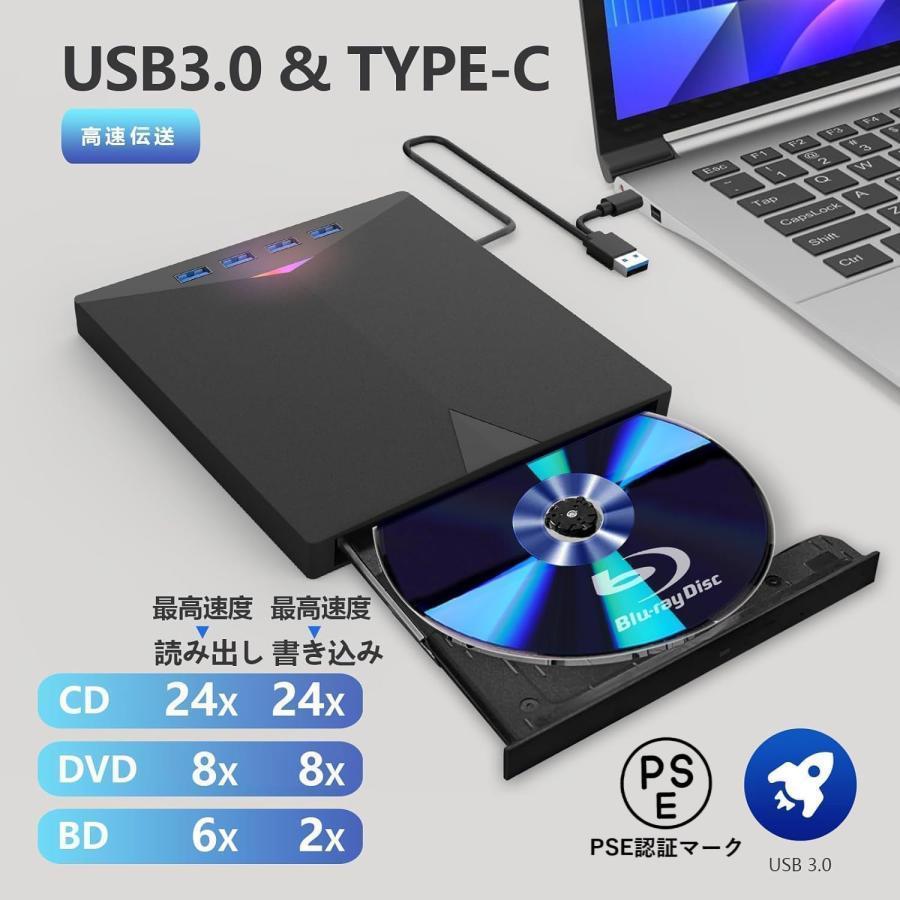 ブルーレイドライブ 外付け Blu-rayプレイヤー再生読み書usb-aと