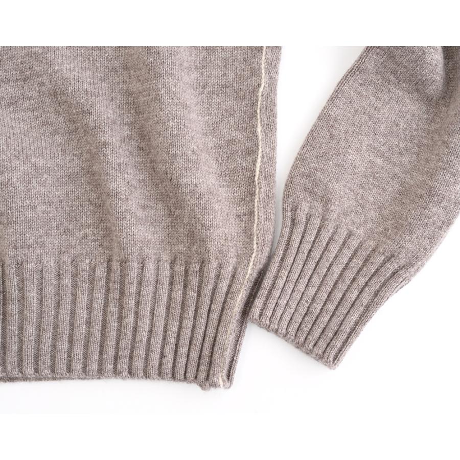 Dalmo Cashmere ダルモ カシミヤ ・カシミヤ ショールカラー プルオーバーニット ・art. Polo Pull ・col. Stradivari ブラウンベージュ ・イタリア製の画像