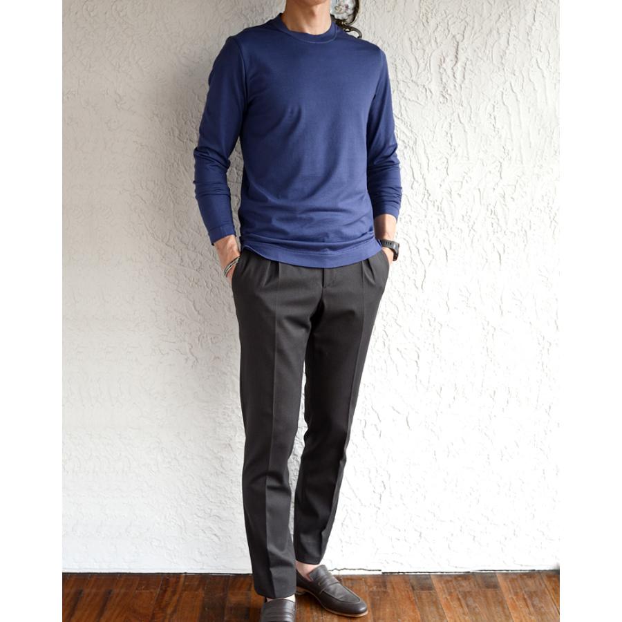 FEDELI フェデーリ ロングスリーブ クルーネック Tシャツ 44 ブラック