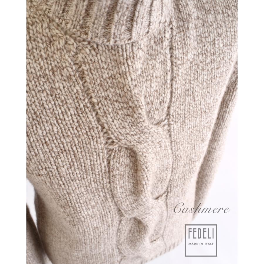 FEDELI フェデーリ ・カシミヤ ローゲージタートルニット ・mod