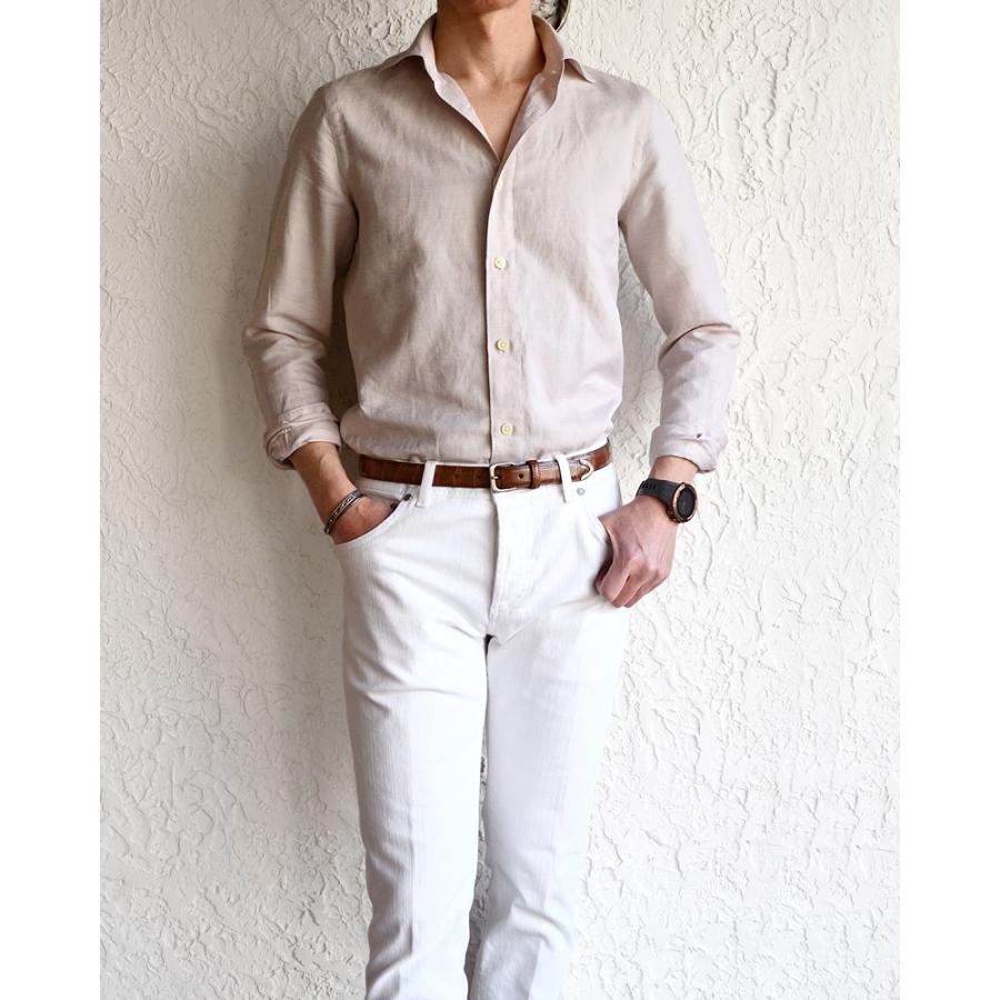 フィナモレ／リネンシャツ／ベージュ／M