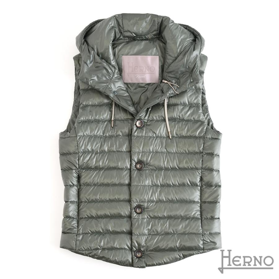 HERNO ヘルノダウンベストライトダウンベスト超軽量50 オリーブ