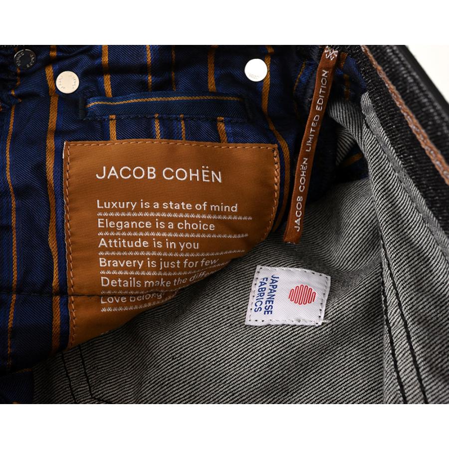 JACOB COHEN ヤコブコーエン / BARD LTD J688 リミテッド ブラックジーンズ ・art. UQL0430-S3604-573D ・col. eather patch. ブラックハラコ ・国内正規品｜mandm-website｜09