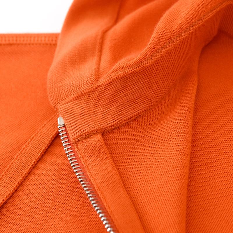【 SALE 】Manrico Cashmere マンリコ カシミヤ / スーパーカシミヤ ジップアップニットパーカー ・アラシャンカシミヤ ・art. MS020 ・col. ORANGE オレンジの画像