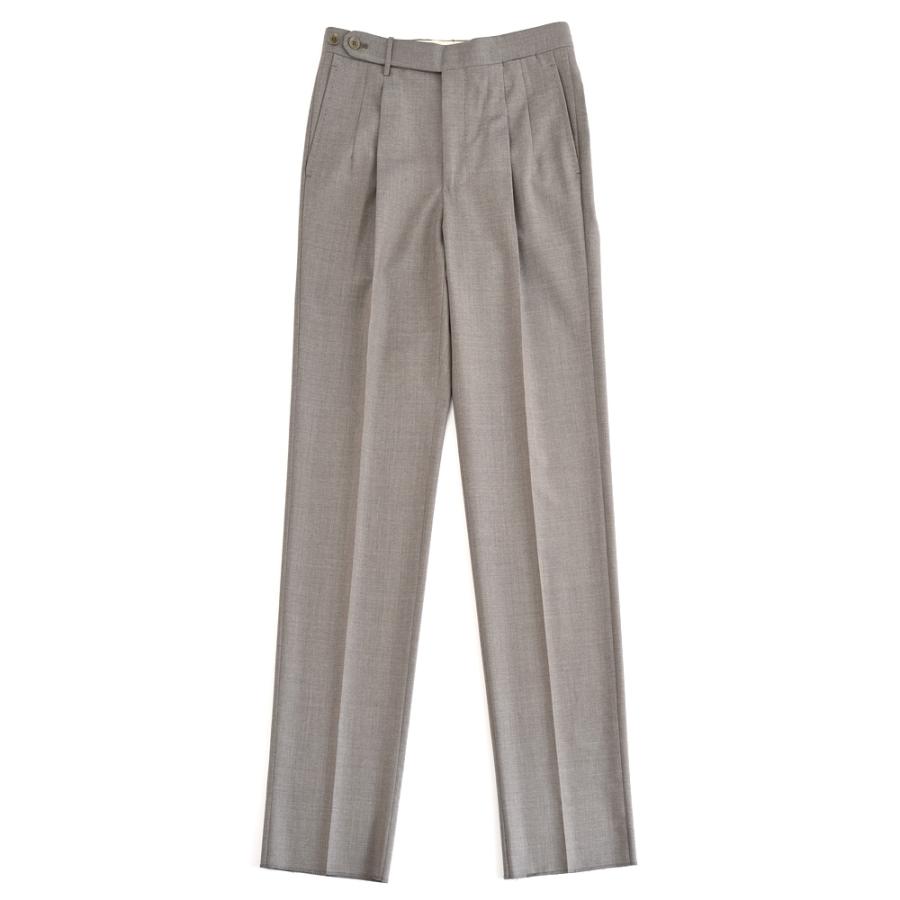 Rota ロータ ・2プリーツ ベルトレス サマーウールパンツ ・mod. FIRENZE / 2 / C ・col. GREY BEIGE グレージュ ・イタリア製の画像