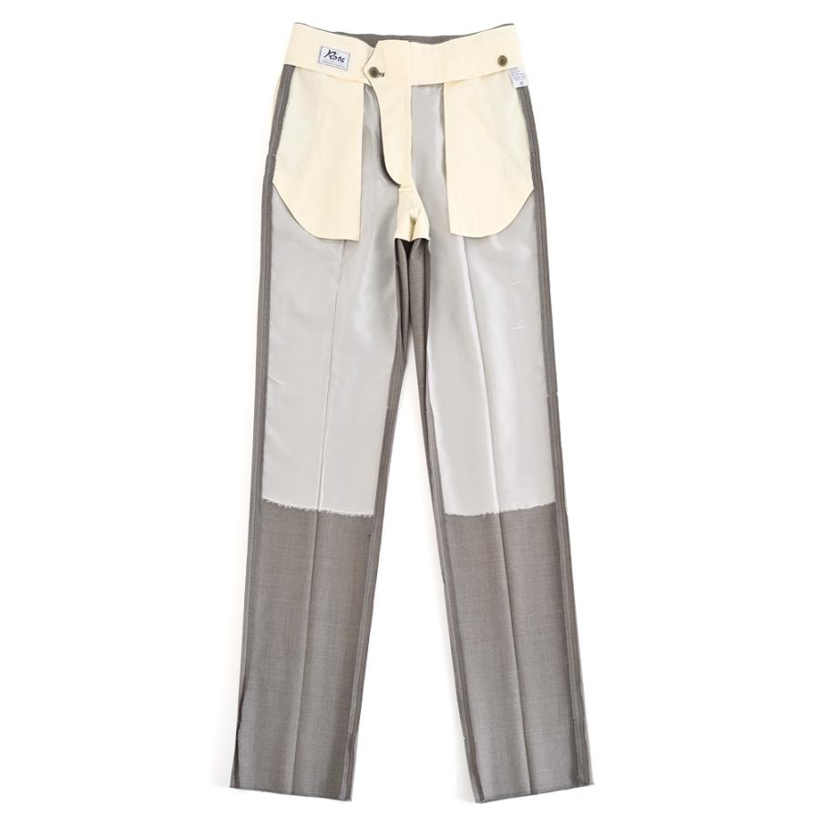 Rota ロータ ・2プリーツ ベルトレス サマーウールパンツ ・mod. FIRENZE / 2 / C ・col. GREY BEIGE グレージュ ・イタリア製の画像