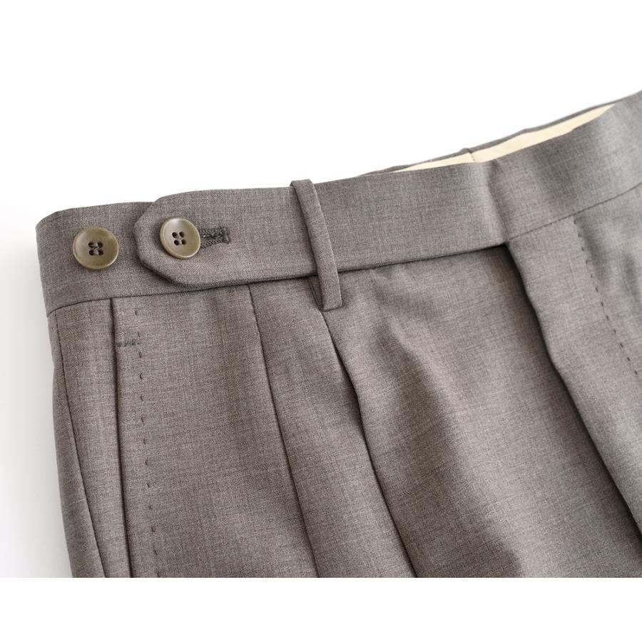 Rota ロータ ・2プリーツ ベルトレス サマーウールパンツ ・mod. FIRENZE / 2 / C ・col. GREY BEIGE グレージュ ・イタリア製の画像