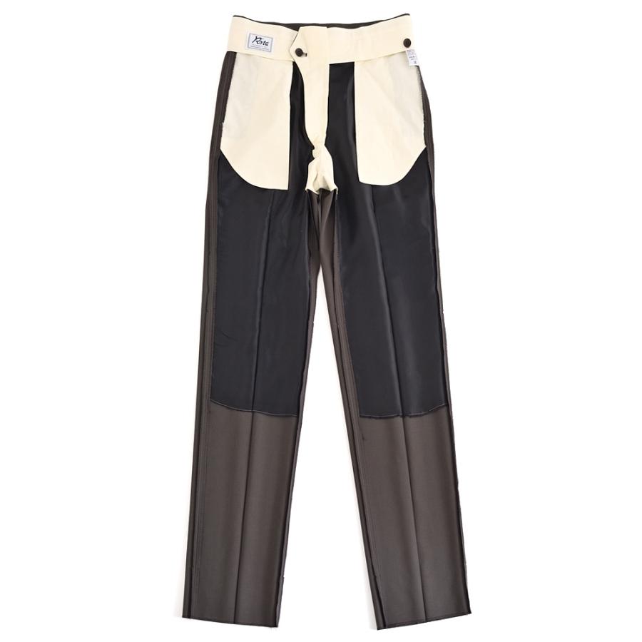 Rota ロータ ・2プリーツ ベルトレス サマーウールパンツ ・mod. FIRENZE / 2 / C ・col. DARK BROWN ダークブラウン ・イタリア製の画像