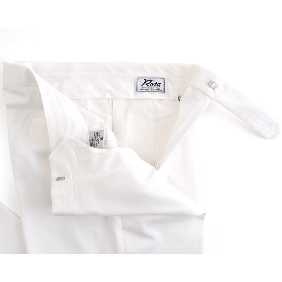 Rota ロータ ・2プリーツ ベルトレス コットンパンツ ・mod. FIRENZE / 2 / C ・col. BIANCO ビアンコ ・イタリア製の画像