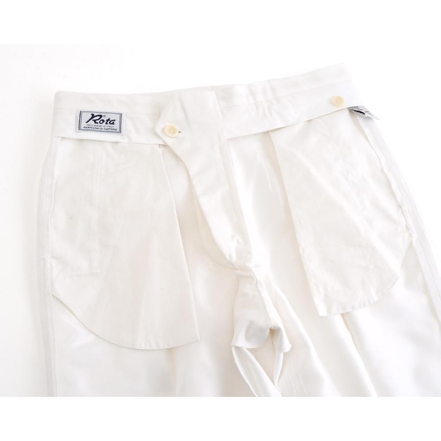 Rota ロータ ・2プリーツ ベルトレス コットンパンツ ・mod. FIRENZE / 2 / C ・col. BIANCO ビアンコ ・イタリア製の画像