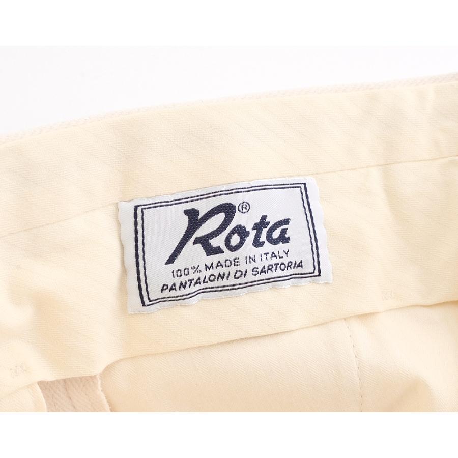 Rota ロータ ・1プリーツ ブラッシュドコットンツイルパンツ ・mod. TOKYO / 1 / 2 / C ・col. IVORY アイボリー ・イタリア製 ・秋冬の画像