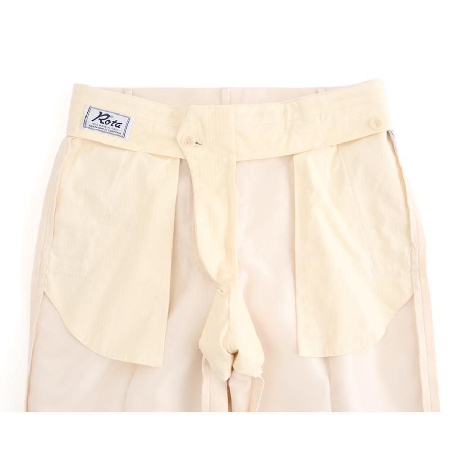 Rota ロータ ・1プリーツ ブラッシュドコットンツイルパンツ ・mod. TOKYO / 1 / 2 / C ・col. IVORY アイボリー ・イタリア製 ・秋冬の画像