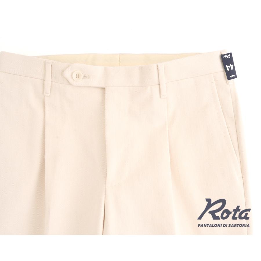 Rota ロータ ・1プリーツ ブラッシュドコットンツイルパンツ ・mod. TOKYO / 1 / 2 / C ・col. IVORY アイボリー ・イタリア製 ・秋冬の画像