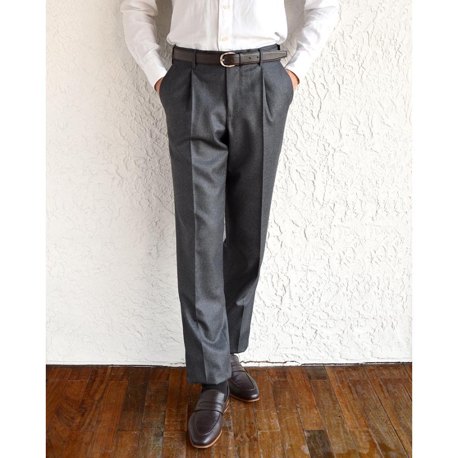 Rota ウールギャバジン　1タックとラウザーズ　チャコールグレー　42 Rota（ロータ） ・1プリーツ ウールパンツ ・mod. TOKYO / 1 / 2 / C