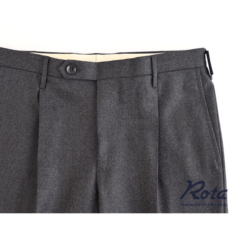 k*w様 Rota ウールスラックス グレージュ イタリア製 楽天市場】Rota ロータ ・2プリーツ ベルトレス サマーウールパンツ