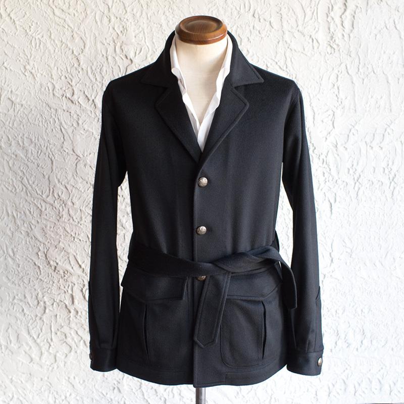 SALE30 / Sartorio サルトリオ / カシミヤ ベルテッドジャケット ・mod. SG350 / R9 ・art. cashmere / CARLO BARBERA ・col. nero ブラック ファッション メンズファッション