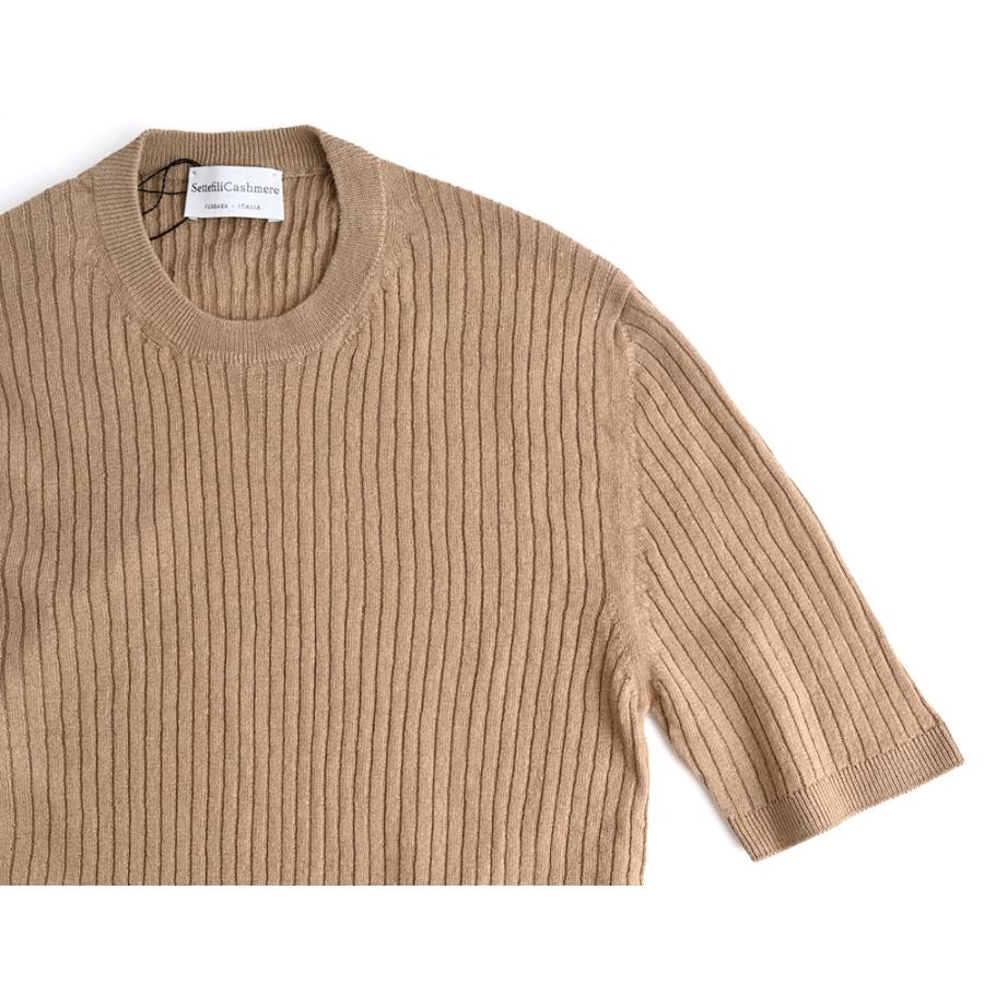 Settefili Cashmere セッテフィーリ カシミア ・コットンリネン シャツカーディガン ニットアンサンブル ・art. 4015CA ・col. TOBACCO B タバコベージュ｜mandm-website｜11