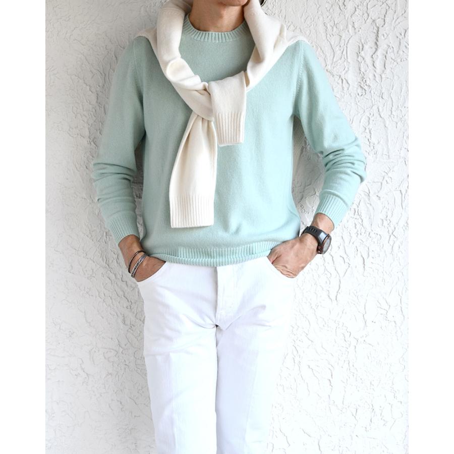 Settefili Cashmere セッテフィーリ カシミア ・ベビーカシミヤ クルーネックニット ・art. 132/1 BC. ・col. Mint ミント ・イタリア製の画像