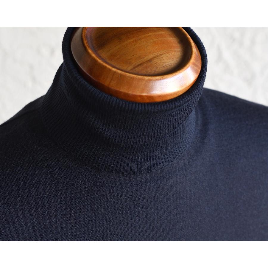 Settefili Cashmere セッテフィーリ カシミア ・シルクカシミヤ タートルネックニット ・art. J9040R ・col. Navy ネイビー ・イタリア製の画像