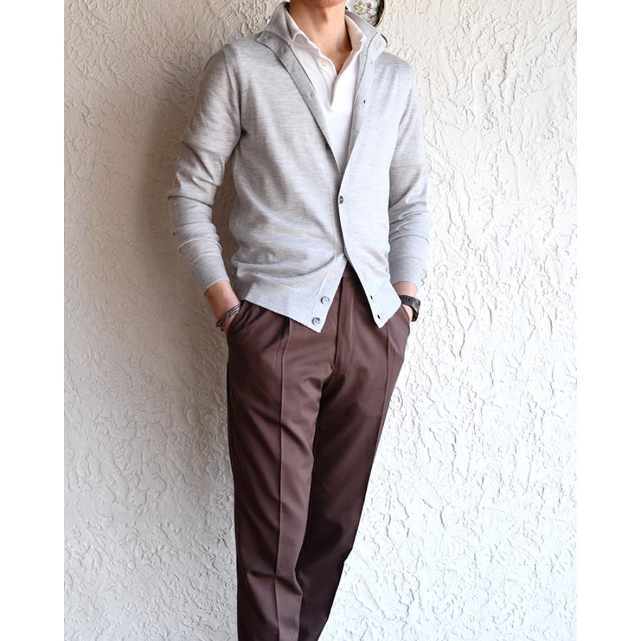 Settefili Cashmere セッテフィーリ カシミア ・カシミヤシルク ハイネックカーディガン ・art. J9040GBF ・col. SIlver シルバーグレー ・イタリア製の画像