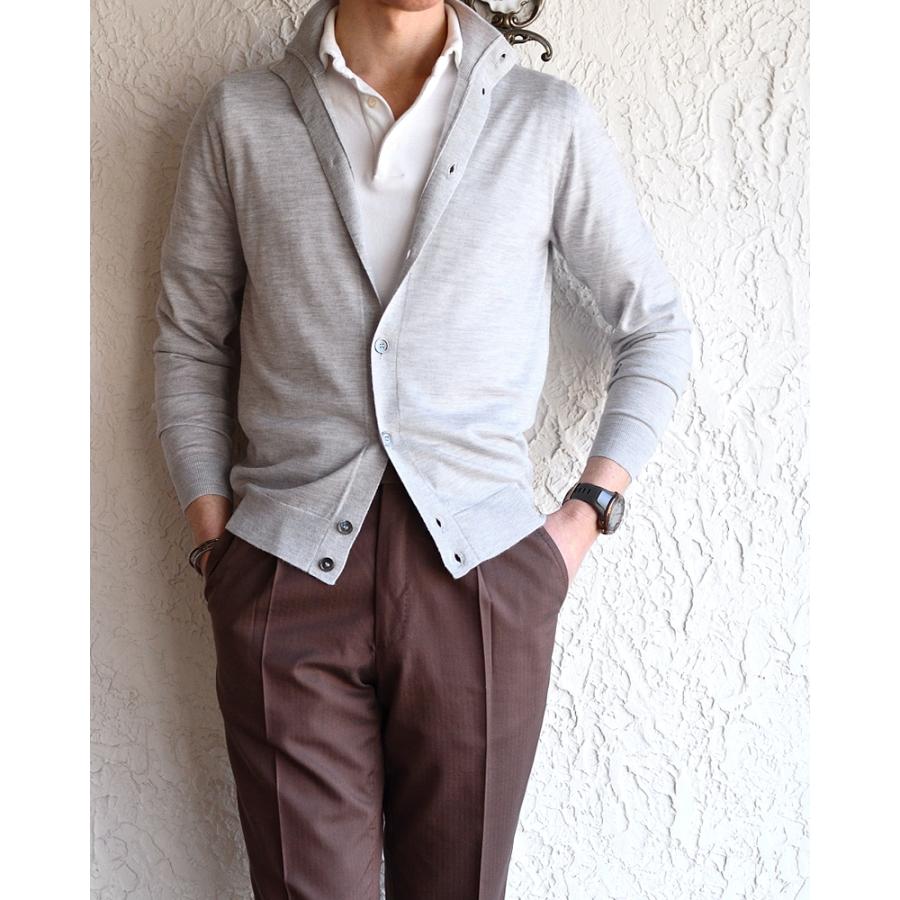 Settefili Cashmere セッテフィーリ カシミア ・カシミヤシルク ハイネックカーディガン ・art. J9040GBF ・col. SIlver シルバーグレー ・イタリア製の画像
