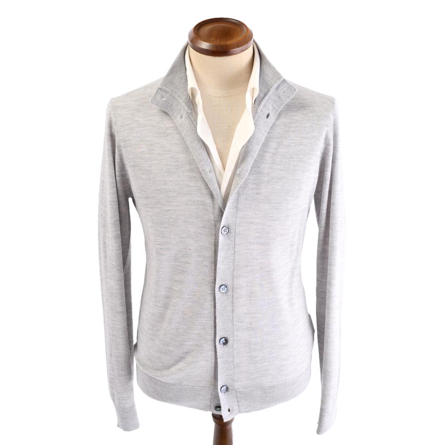 Settefili Cashmere セッテフィーリ カシミア ・カシミヤシルク ハイネックカーディガン ・art. J9040GBF ・col. SIlver シルバーグレー ・イタリア製の画像