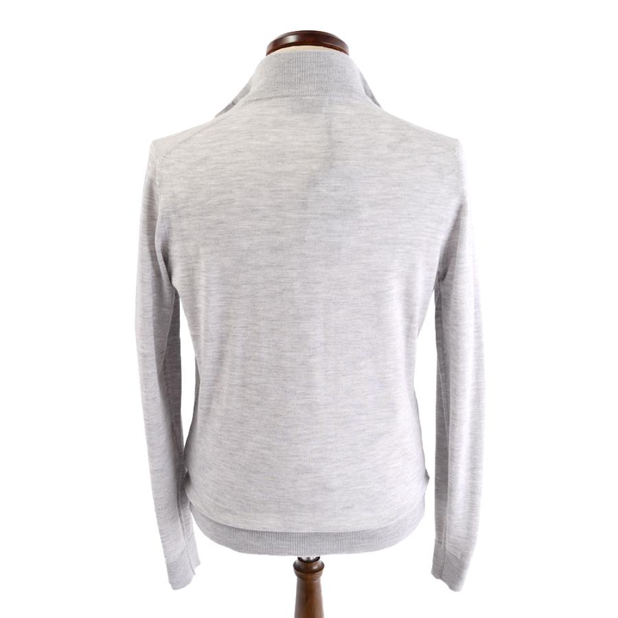 Settefili Cashmere セッテフィーリ カシミア ・カシミヤシルク ハイネックカーディガン ・art. J9040GBF ・col. SIlver シルバーグレー ・イタリア製の画像