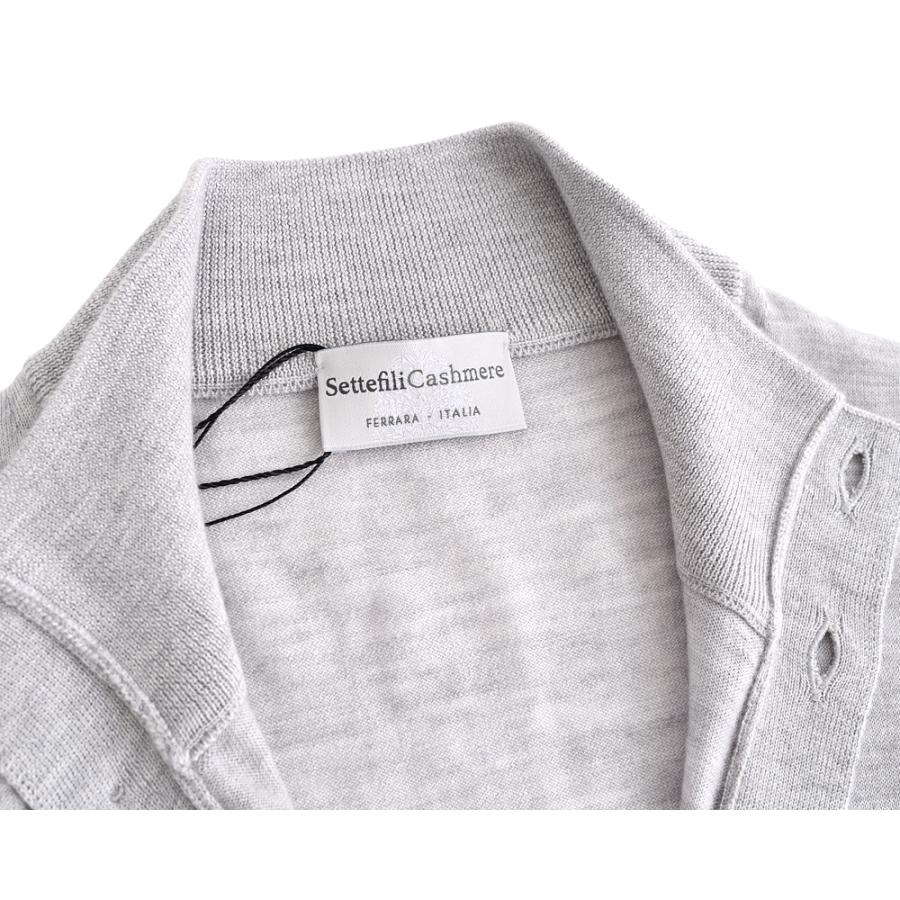 Settefili Cashmere セッテフィーリ カシミア ・カシミヤシルク ハイネックカーディガン ・art. J9040GBF ・col. SIlver シルバーグレー ・イタリア製の画像