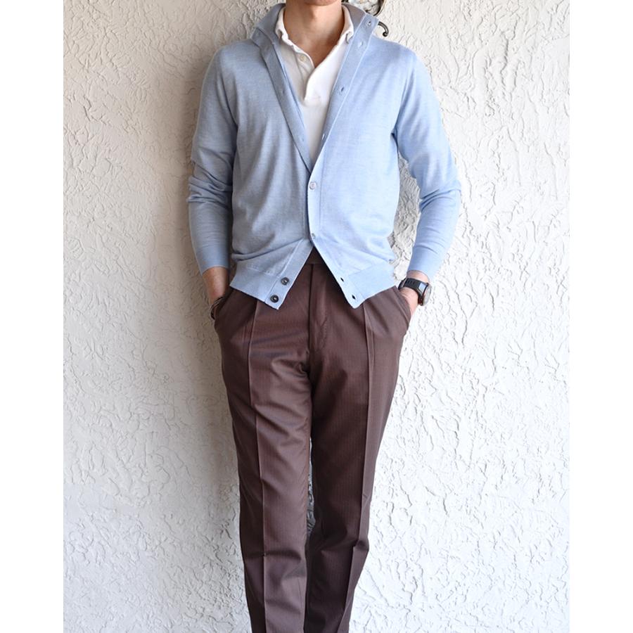 Settefili Cashmere セッテフィーリ カシミア ・カシミヤシルク ハイネックカーディガン ・art. J9040GBF ・col. Saxe blue サックスブルー ・イタリア製の画像