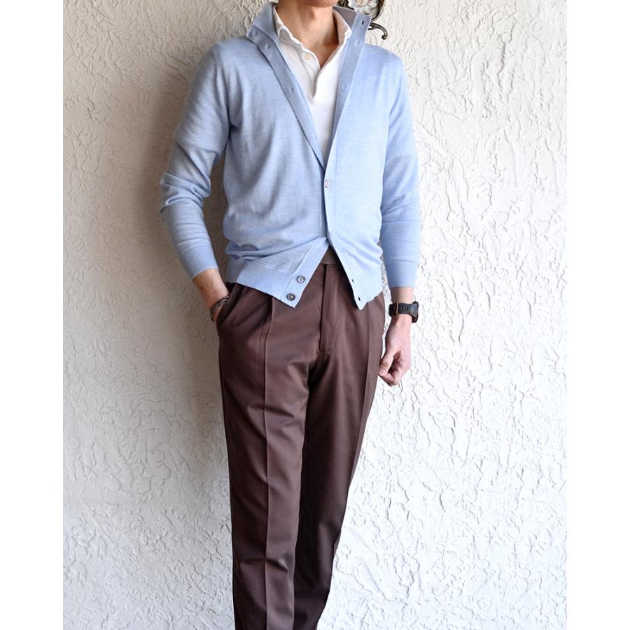 Settefili Cashmere セッテフィーリ カシミア ・カシミヤシルク ハイネックカーディガン ・art. J9040GBF ・col. Saxe blue サックスブルー ・イタリア製の画像