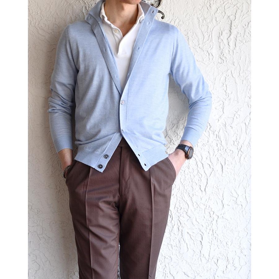 Settefili Cashmere セッテフィーリ カシミア ・カシミヤシルク ハイネックカーディガン ・art. J9040GBF ・col. Saxe blue サックスブルー ・イタリア製の画像