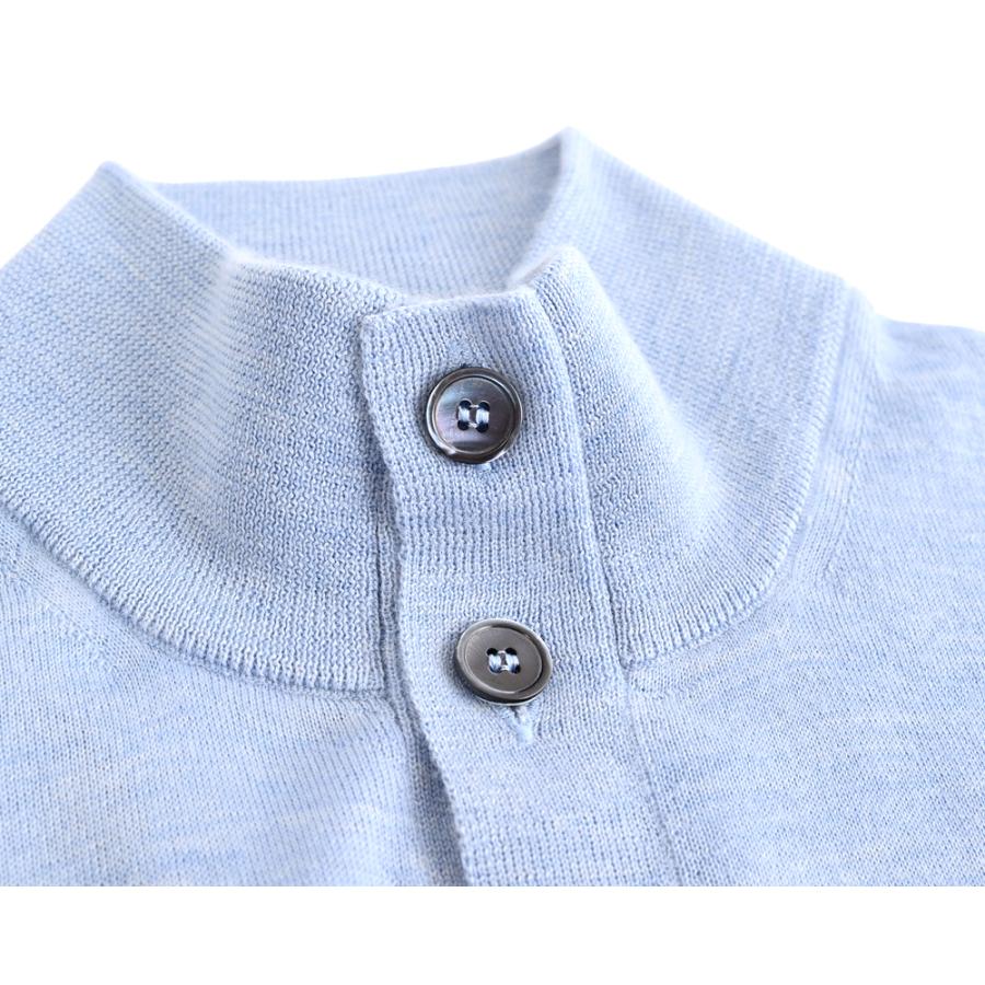 Settefili Cashmere セッテフィーリ カシミア ・カシミヤシルク ハイネックカーディガン ・art. J9040GBF ・col. Saxe blue サックスブルー ・イタリア製の画像