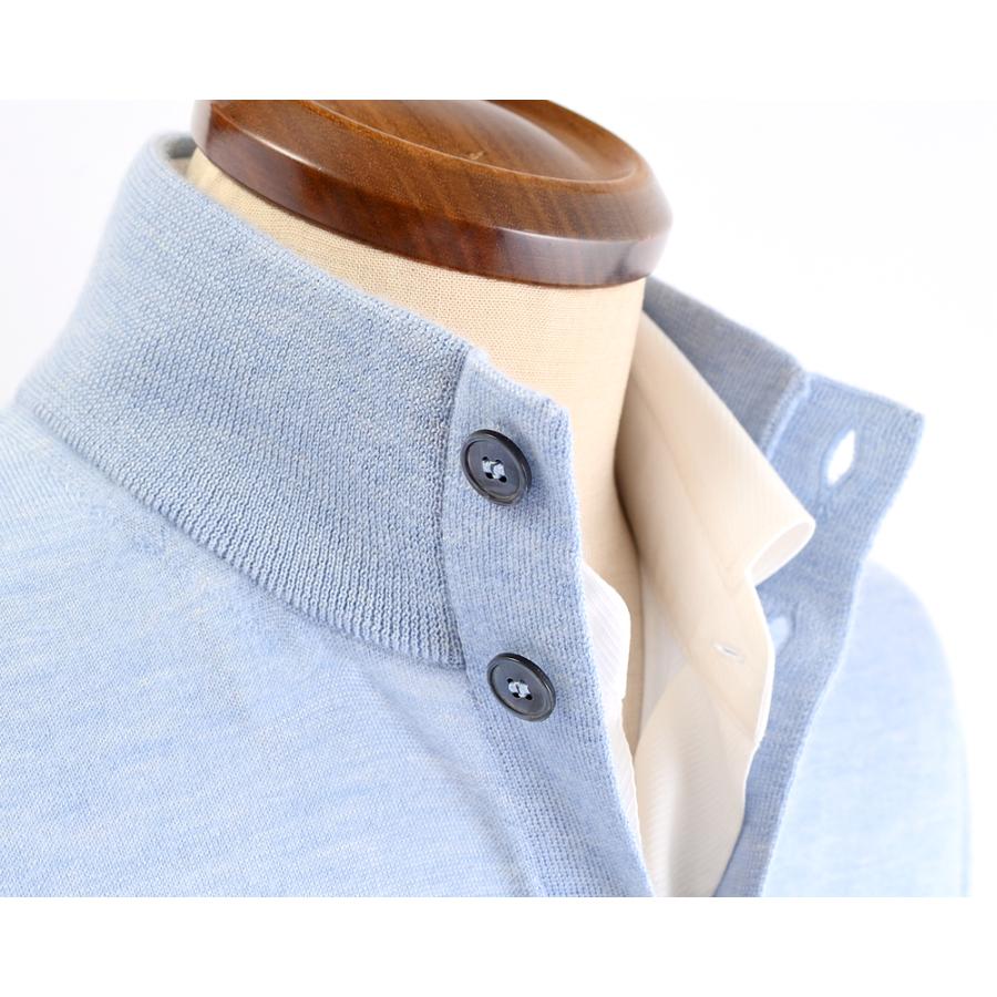 Settefili Cashmere セッテフィーリ カシミア ・カシミヤシルク ハイネックカーディガン ・art. J9040GBF ・col. Saxe blue サックスブルー ・イタリア製の画像