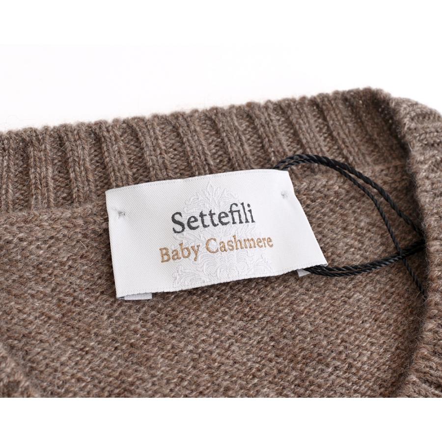 Settefili Cashmere セッテフィーリ カシミア ・ベビーカシミヤ 2プライ クルーネックニット ・art. 160/H BC ・col. Brown ブラウン ・イタリア製の画像