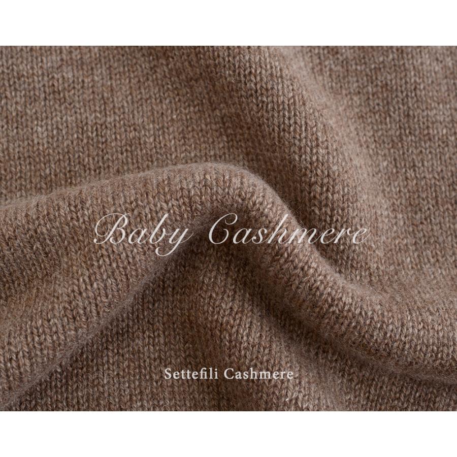 Settefili Cashmere セッテフィーリ カシミア ・ベビーカシミヤ 2プライ クルーネックニット ・art. 160/H BC ・col. Brown ブラウン ・イタリア製の画像