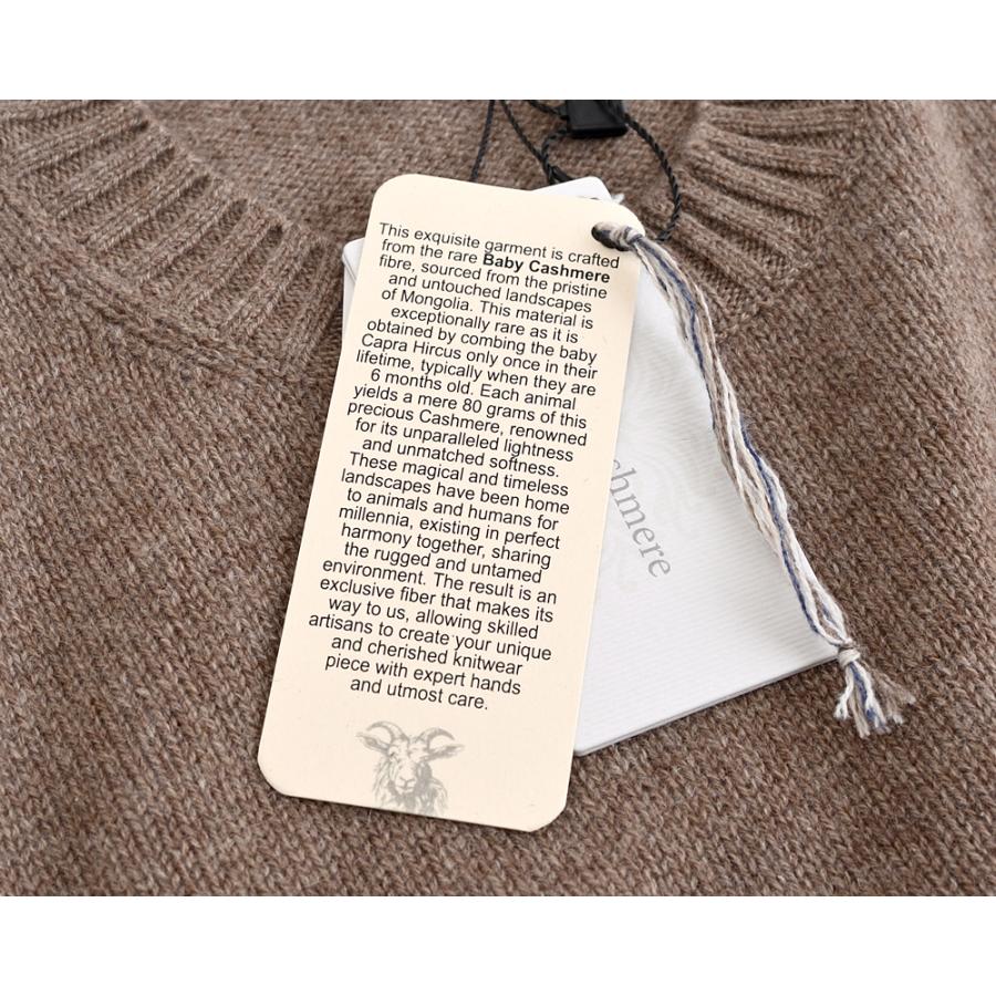 Settefili Cashmere セッテフィーリ カシミア ・ベビーカシミヤ 2プライ クルーネックニット ・art. 160/H BC ・col. Brown ブラウン ・イタリア製の画像