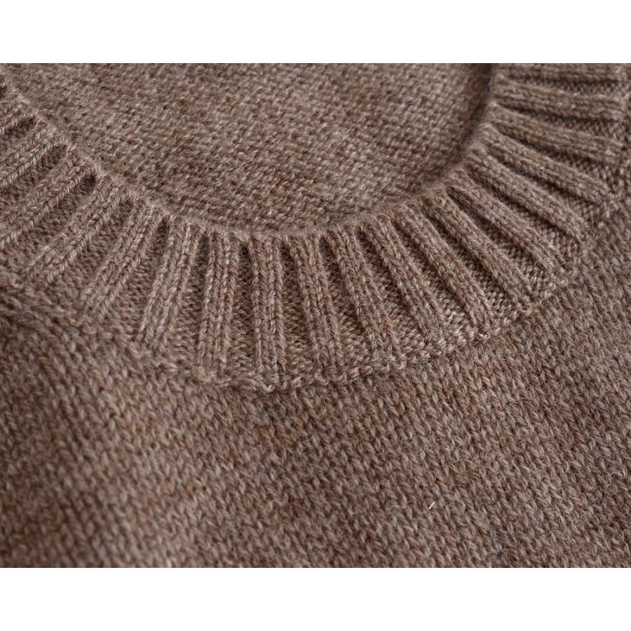 Settefili Cashmere セッテフィーリ カシミア ・ベビーカシミヤ 2プライ クルーネックニット ・art. 160/H BC ・col. Brown ブラウン ・イタリア製の画像