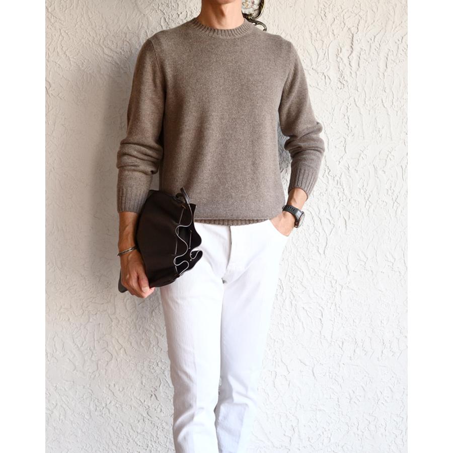 Settefili Cashmere セッテフィーリ カシミア ・ベビーカシミヤ 2プライ クルーネックニット ・art. 160/H BC ・col. Brown ブラウン ・イタリア製の画像