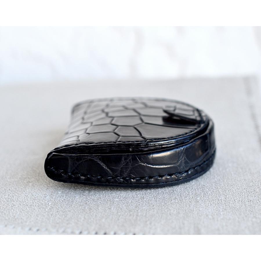 THE SOLE ザ ソール / ハンドメイド 馬蹄 クロコダイル コインケース ・mod. BT-CR ・col. BLACK ブラック  ・handmade ・国内正規品
