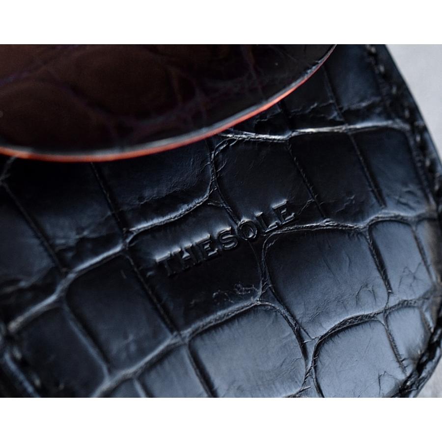 THE SOLE ザ ソール / ハンドメイド 馬蹄 クロコダイル コインケース ・mod. BT-CR ・col. BLACK ブラック  ・handmade ・国内正規品