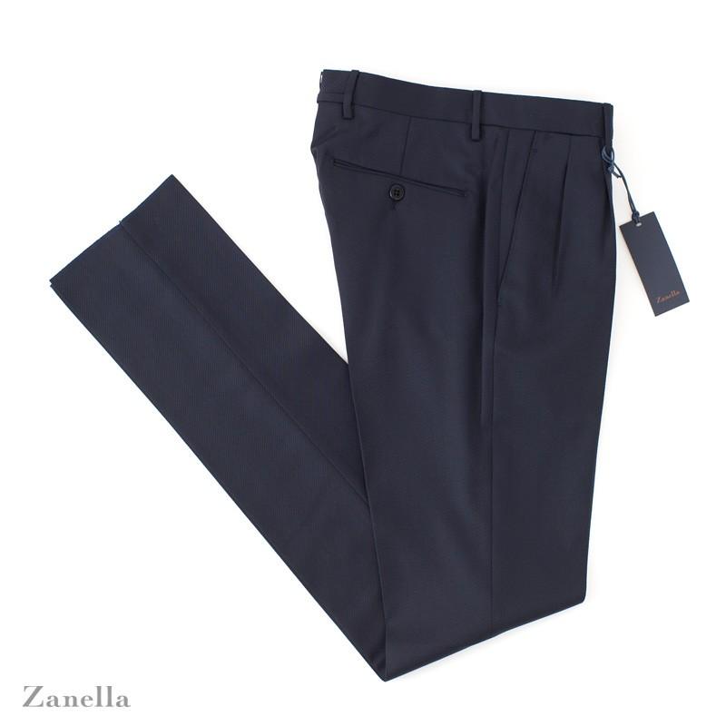 J5007 新品 ザネッラ フランネルサイドアジャスター 2プリーツパンツ 48 SALE50 / Zanella ザネッラ 2プリーツ ウールパンツ ツイル ・mod. GIL