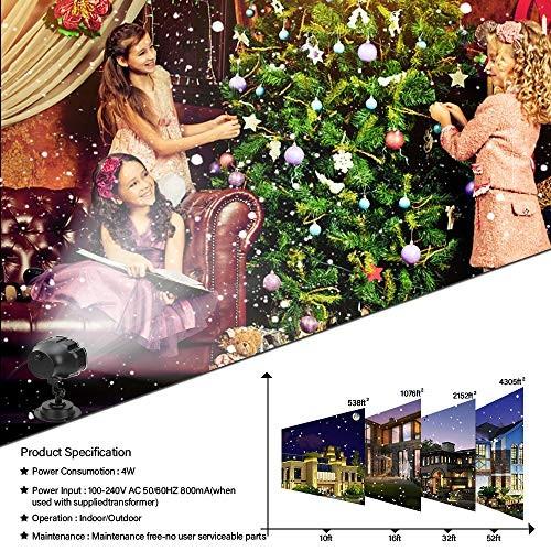 Syslux LED クリスマス プロジェクター 投影ランプ イルミネーションライト ステージライト クリスマス飾りライト 、雪落下プロジェクターラン|mandms-trading|04