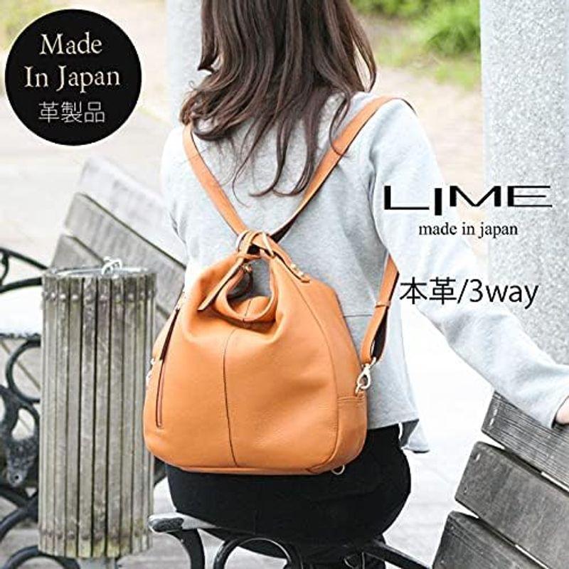 LIME made in Japan (ライムメイドインジャパン) 本革 ショルダーバッグ 3way L1803 〔キャメル〕 リュック レ