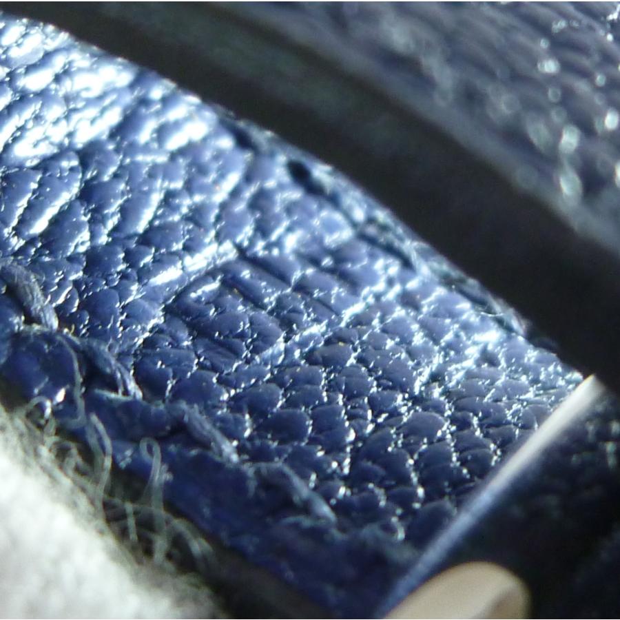 HERMES（エルメス） ダブルループ □L刻印 キーホルダー ブルー レザー