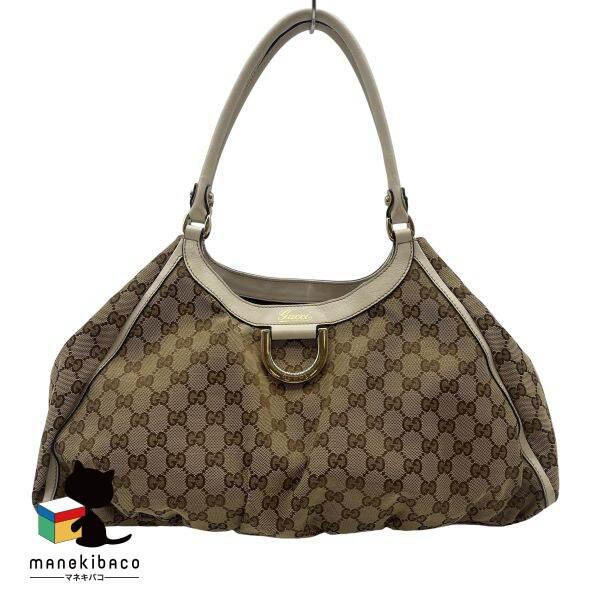 グッチ GUCCI アビー ワンショルダー 白×ベージュ GG柄 GGキャンバス