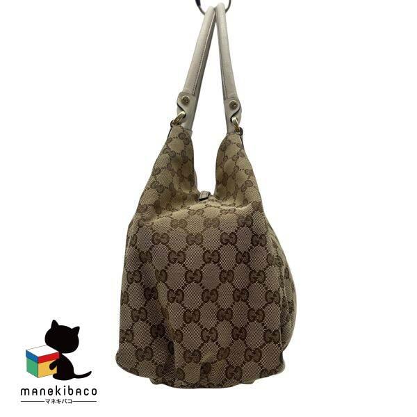 グッチ GUCCI アビー ワンショルダー 白×ベージュ GG柄 GGキャンバス